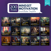 200 Mindset Motivation Posts  - Social Media Templates